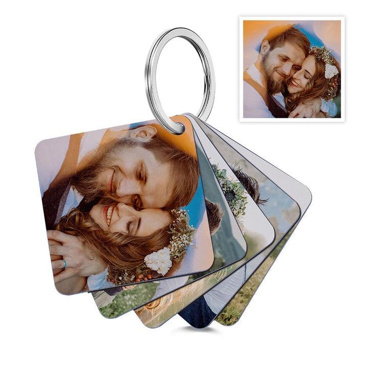 Custom Photo Felt Flip Book Keychain Personalized Double-sided Acrylic Keychain Gifts For Her