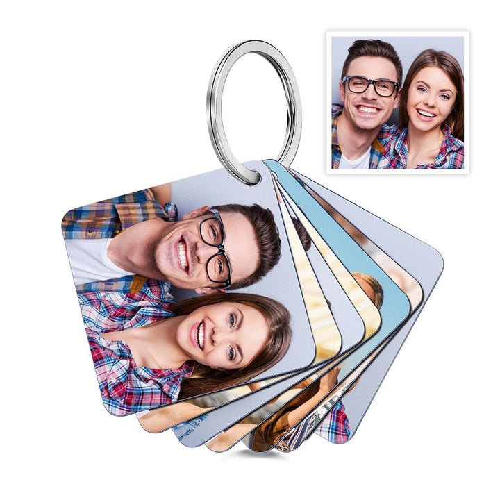 Custom Photo Felt Flip Book Keychain Personalized Double-sided Acrylic Keychain Gifts For Her