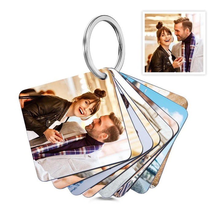 Custom Photo Felt Flip Book Keychain Personalized Double-sided Acrylic Keychain Gifts For Her
