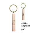 Wood Bar Keychain Custom 4 Sided Engraved Keychain Wooden Keychain