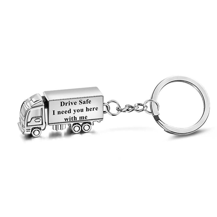 Customized Truck Keychain  Drive Safe Keychain  Custom Truck charm  Engraved Keychain  Husband Gift Boyfriend Gift