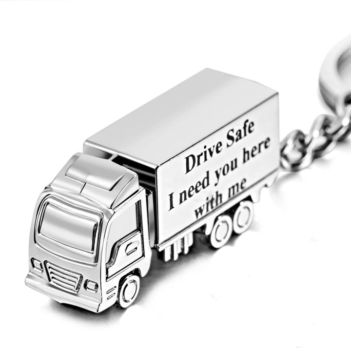 Customized Truck Keychain  Drive Safe Keychain  Custom Truck charm  Engraved Keychain  Husband Gift Boyfriend Gift