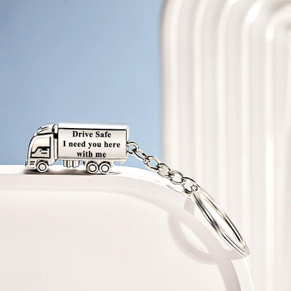 Customized Truck Keychain  Drive Safe Keychain  Custom Truck charm  Engraved Keychain  Husband Gift Boyfriend Gift