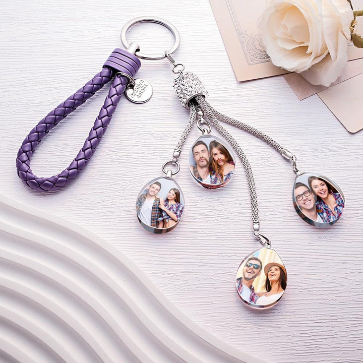 Custom Photo Keychain Diamond Inlaid Crystal Keychain Unique Gifts
