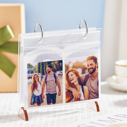 Custom Photo Acrylic Frame Mini Flip Pictures Desktop Decoration For Her
