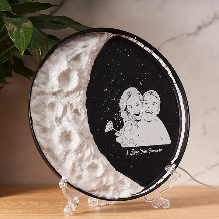 Personalized Photo Moon Lamp With Text DIY Clay Color Paint Night Light For Couples