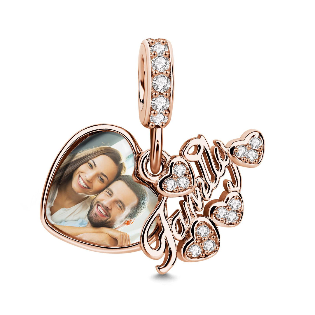 Custom Photo Charm Delicate Heart Creative Gifts for Family