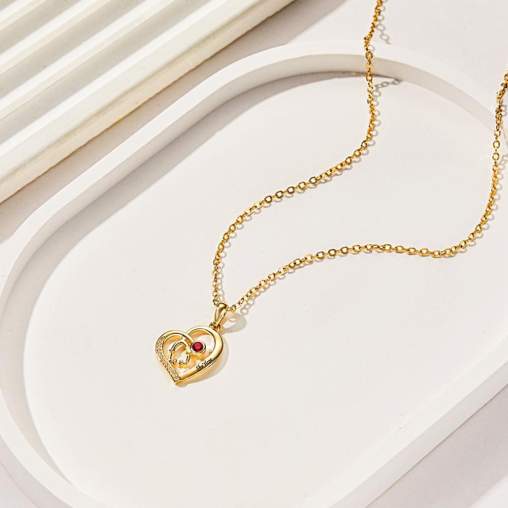 Stethoscope Birthstone Necklace Personalized Engraved Jewelry Nurse Gift