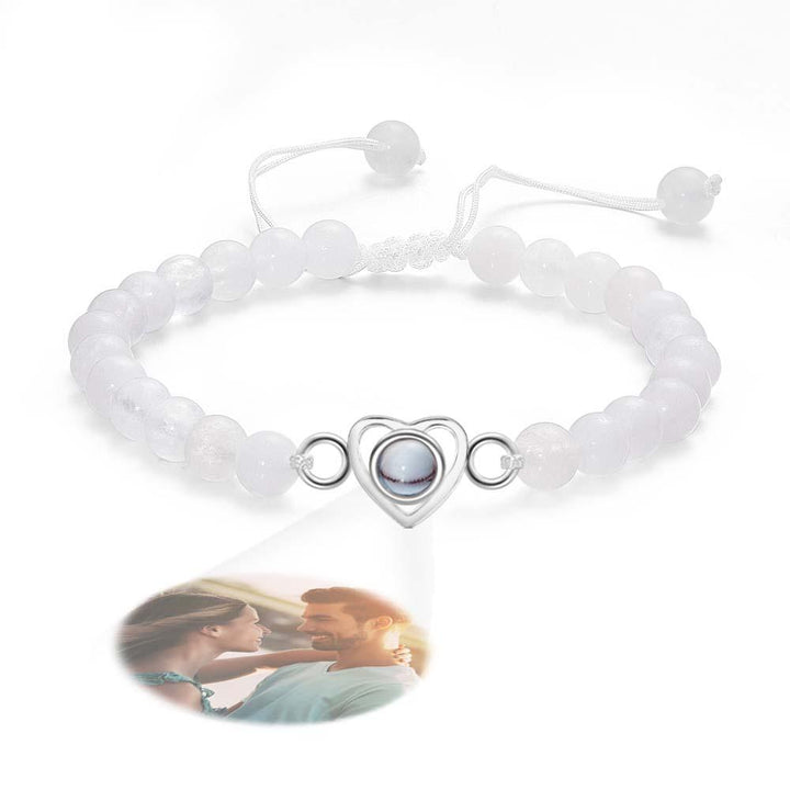 Personalized Photo Projection Beads Bracelet Heart-Shaped Bracelet Beautiful Gift For Her