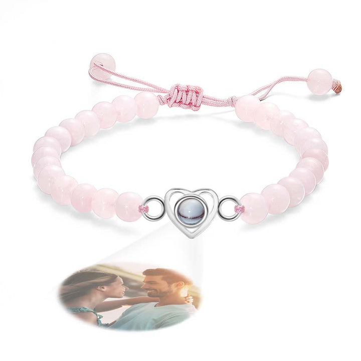 Personalized Photo Projection Beads Bracelet Heart-Shaped Bracelet Beautiful Gift For Her