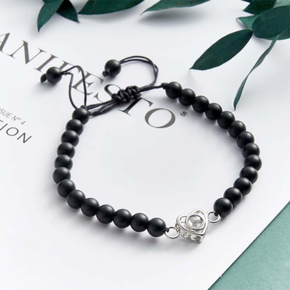 Personalized Photo Projection Beads Bracelet Heart-Shaped Bracelet Beautiful Gift For Her