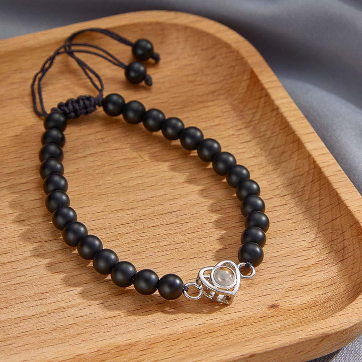 Personalized Photo Projection Beads Bracelet Heart-Shaped Bracelet Beautiful Gift For Her