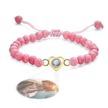 Personalized Photo Projection Beads Bracelet Heart-Shaped Bracelet Beautiful Gift For Her
