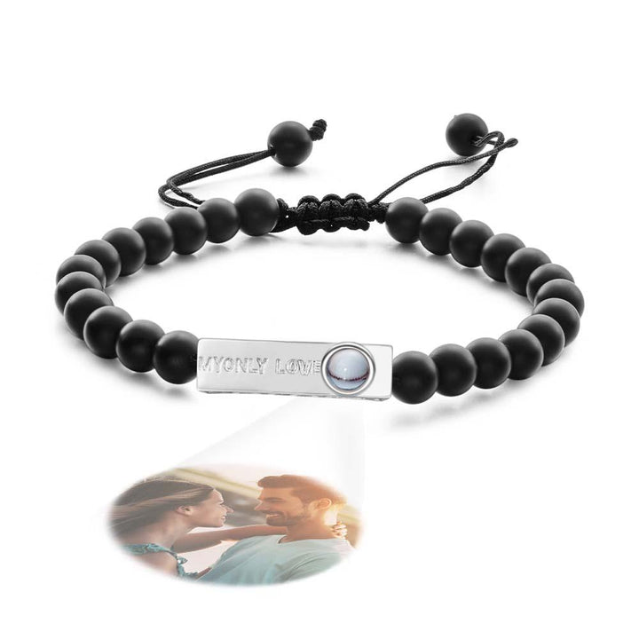 Personalized Photo Projection Beads Bracelet My Only Love Creative Gift For Her