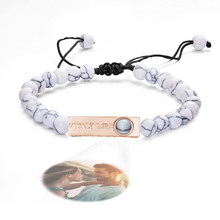 Personalized Photo Projection Beads Bracelet My Only Love Creative Gift For Her
