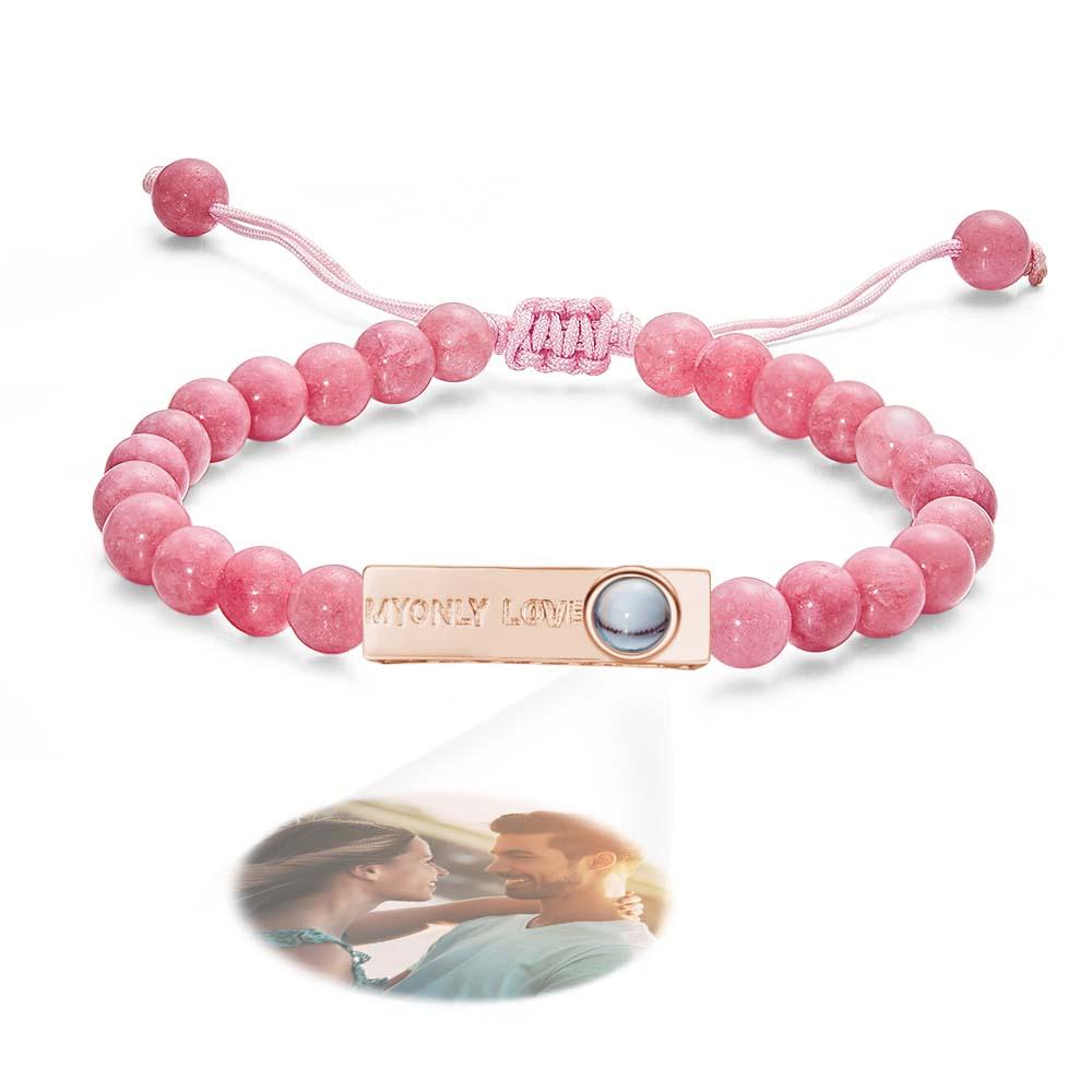 Personalized Photo Projection Beads Bracelet My Only Love Creative Gift For Her