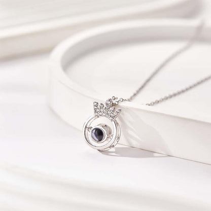 Custom Photo Projection Necklace Fashion Crown Gifts