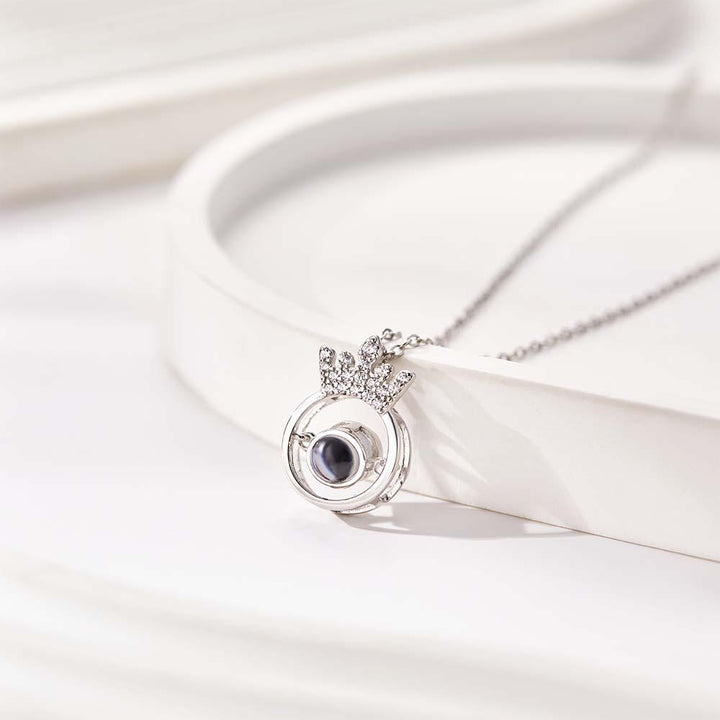 Custom Photo Projection Necklace Fashion Crown Gifts