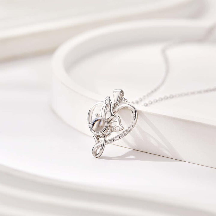 Custom Photo Projection Necklace Creative Butterfly Unique Gifts