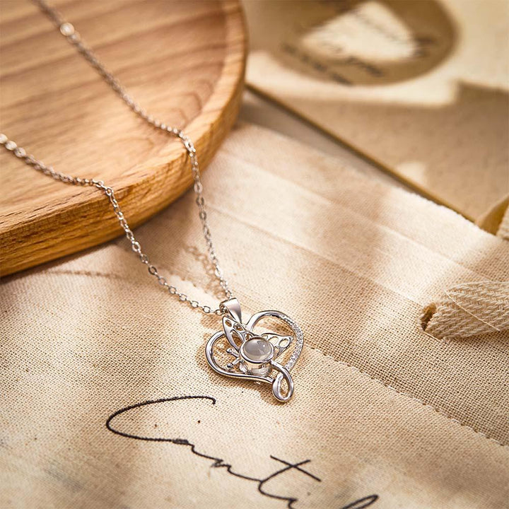Custom Photo Projection Necklace Creative Butterfly Unique Gifts