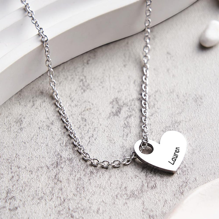 Engraved Love Letter Necklace Fashionable Heart Shaped Necklace For Her