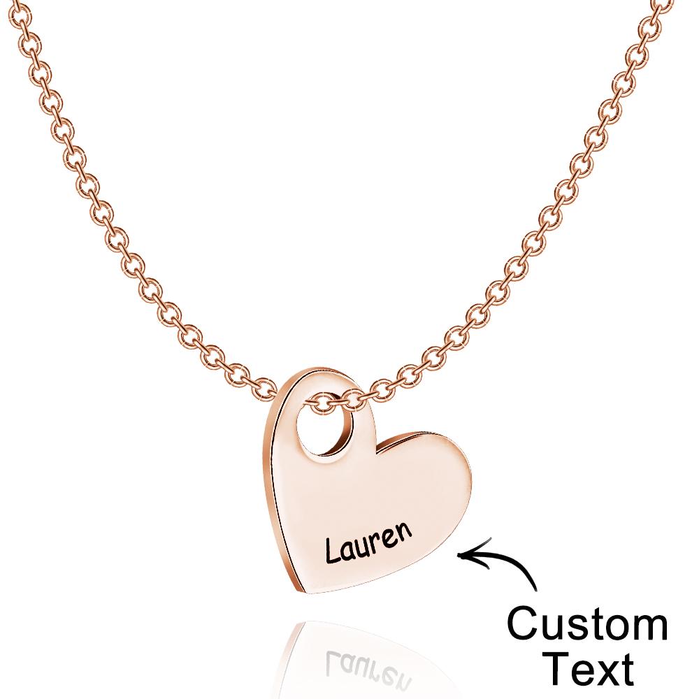 Engraved Love Letter Necklace Fashionable Heart Shaped Necklace For Her