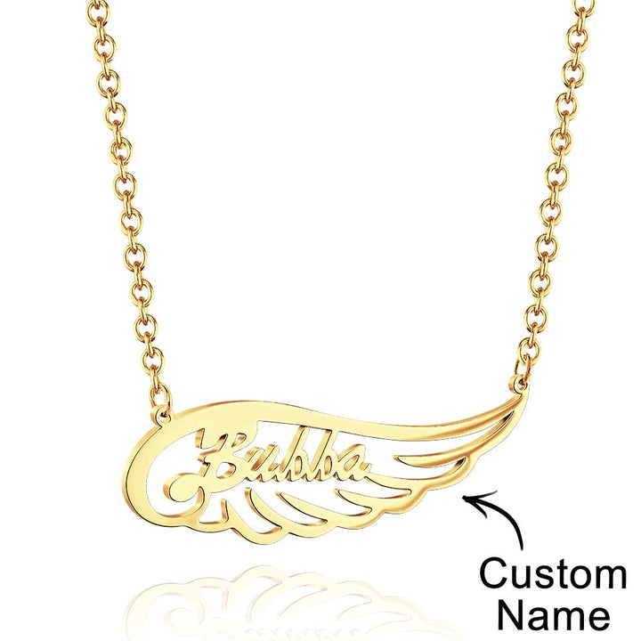 Angel Wing Name Necklace Custom Letter Fashion Pendant For Her