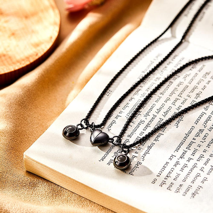 Photo Projection Magnetic Necklace Romantic Memorial Picture Couple Necklace