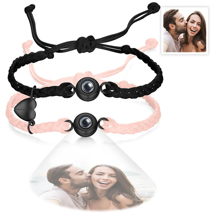 Custom Photo Projection Bracelet Woven Magnetic Bracelet Anniversary Gift