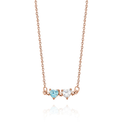Personalized Heart-Shaped Birthstone Necklace Anniversary Birthday Gift for Her