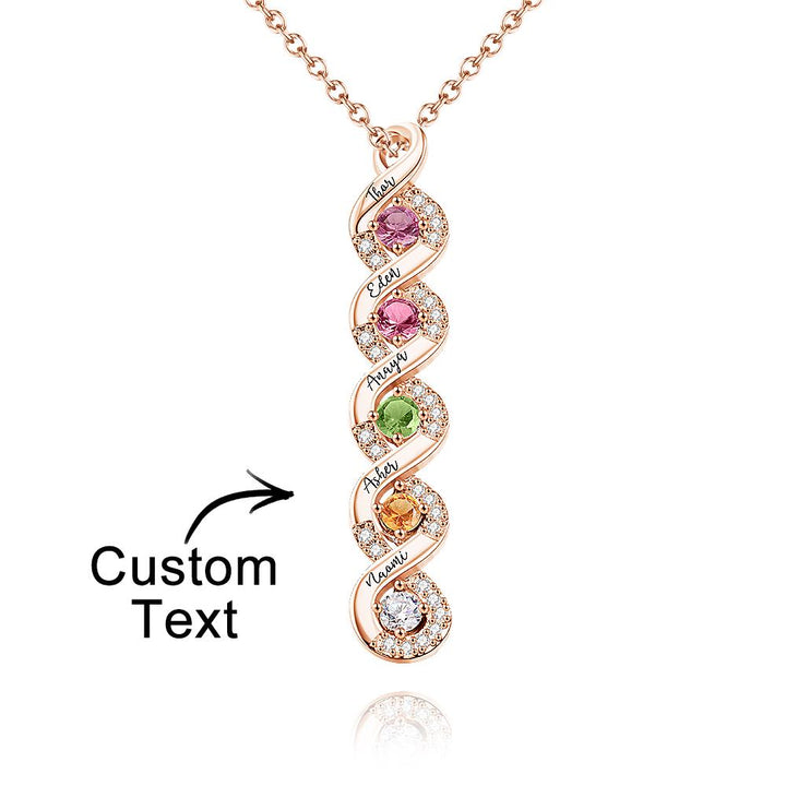 Custom Engraved Birthstone Necklace Infinity Creative Gifts