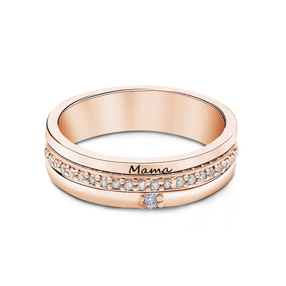 Personalized Birthstones Ring with Engraved Text Ring Jewelry Birthday Gift for Women