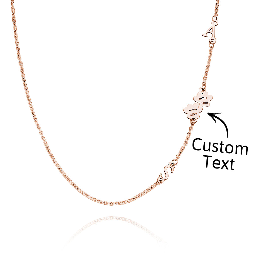 Custom Engraved Animal Paw Shape Initial Necklace – Unique Wedding Gift