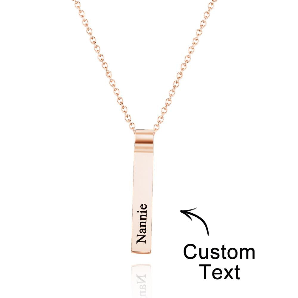 Custom Engraved Vertical 1-5 Names Necklace Stylish Personalized Pendant for Her