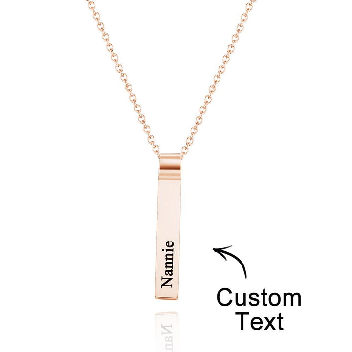 Custom Engraved Vertical 1-5 Names Necklace Stylish Personalized Pendant for Her
