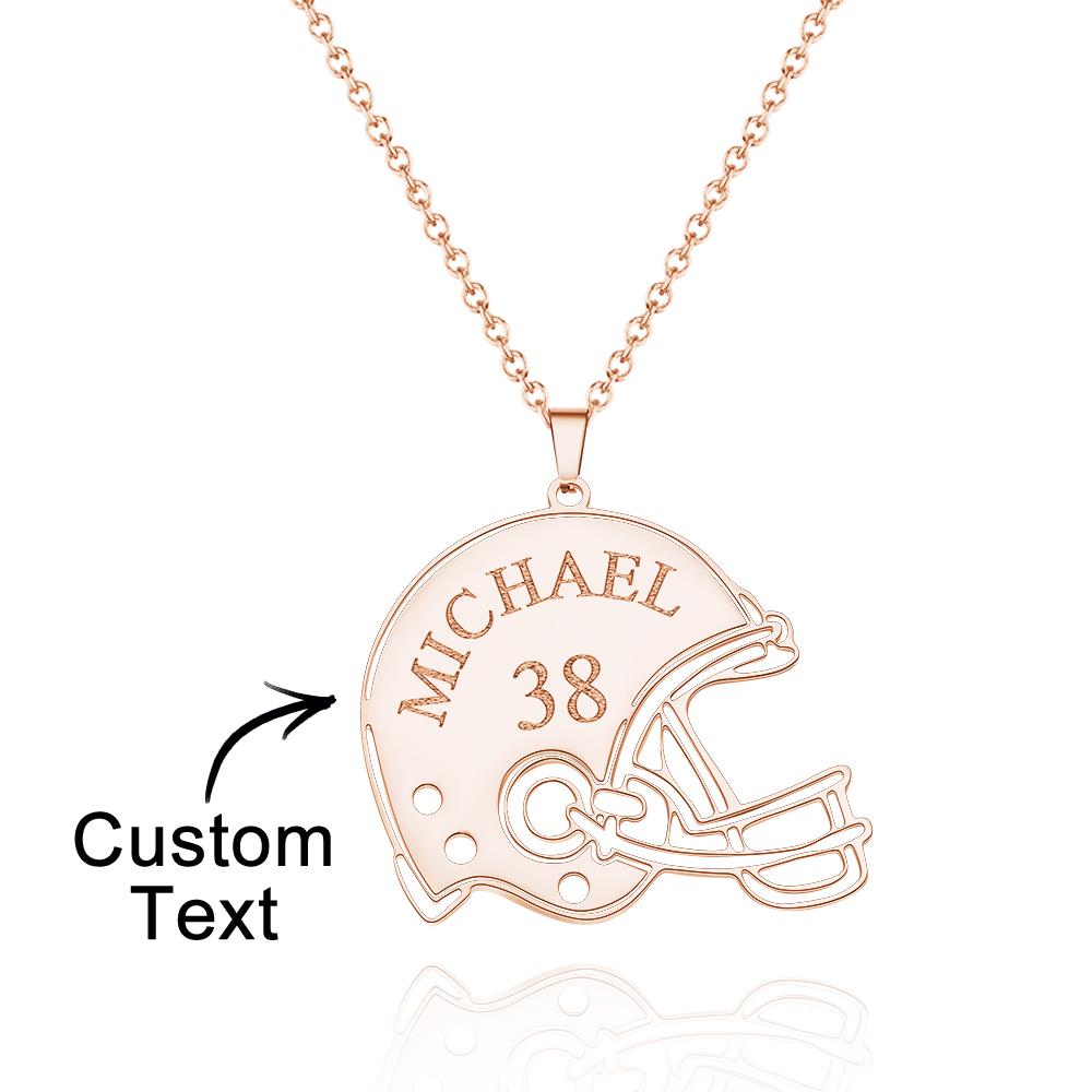 Custom Engraved Necklace Football Sports Helmet Gifts