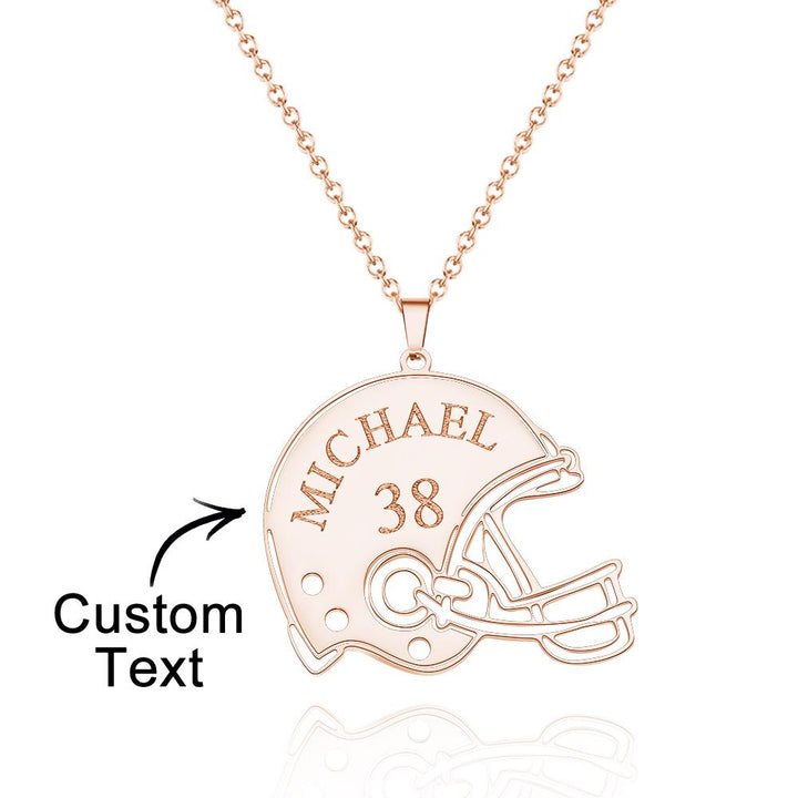 Custom Engraved Necklace Football Sports Helmet Gifts