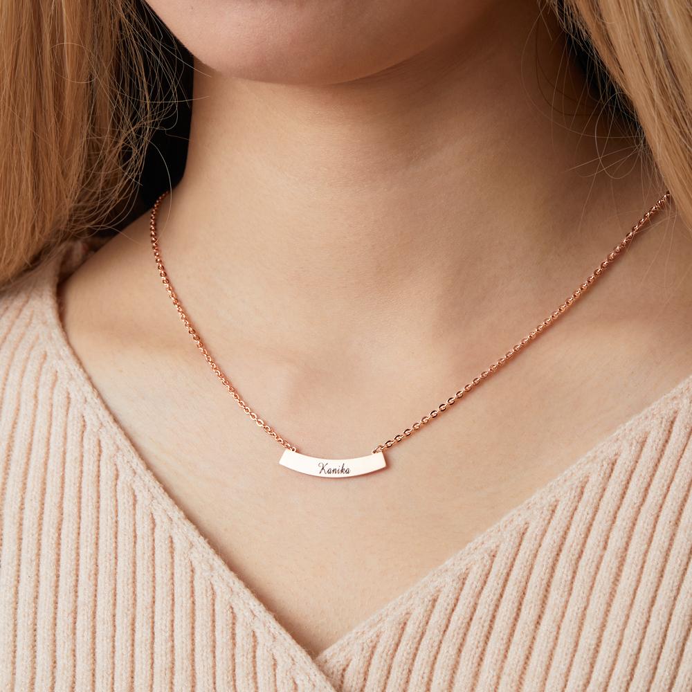 Personalized Stylish Necklace Engraved Pendant Necklace Jewelry for Her