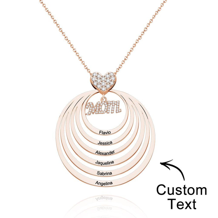 Custom Engraved Necklace Simple Circularity Family Gifts
