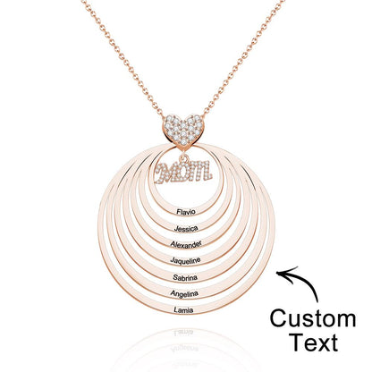 Custom Engraved Necklace Simple Circularity Family Gifts
