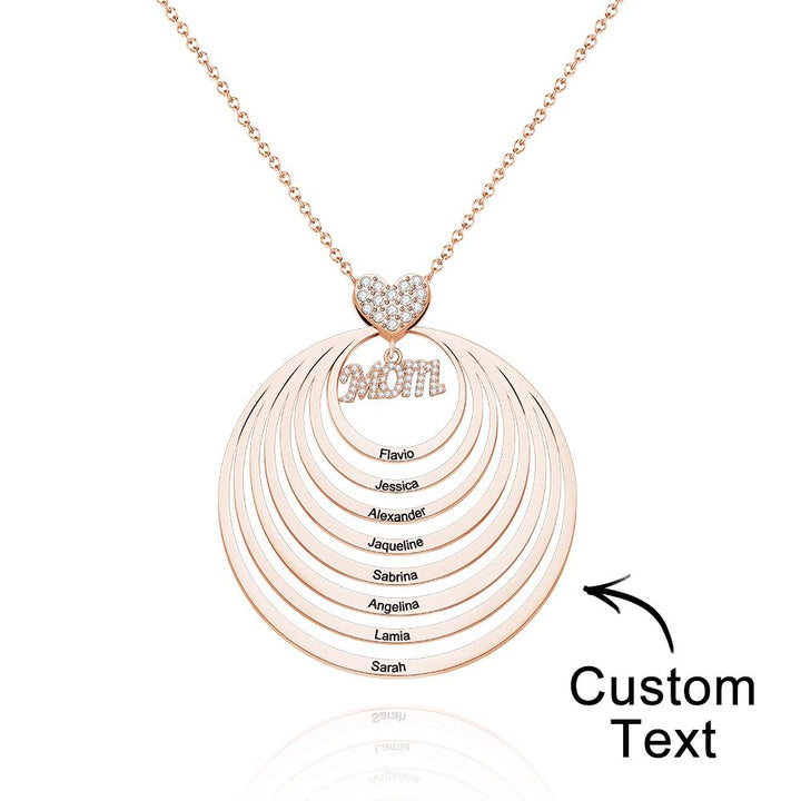 Custom Engraved Necklace Simple Circularity Family Gifts