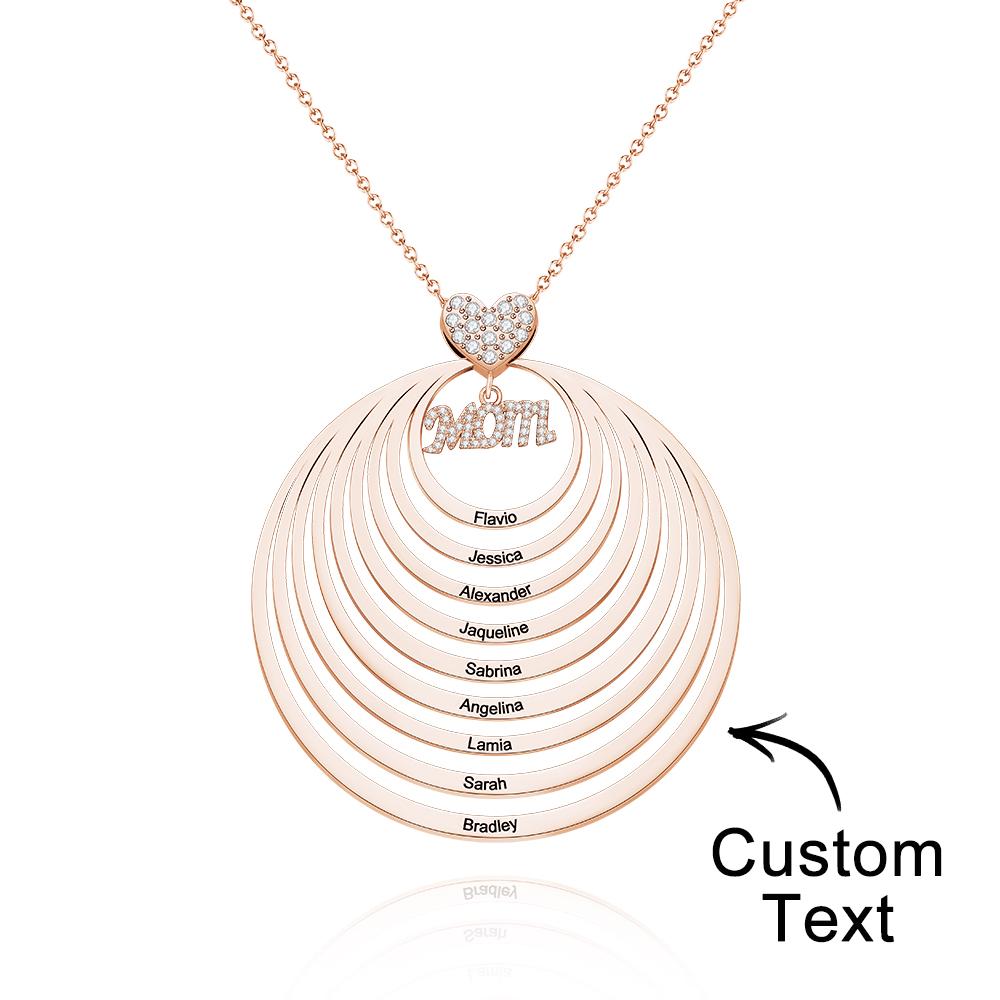 Custom Engraved Necklace Simple Circularity Family Gifts