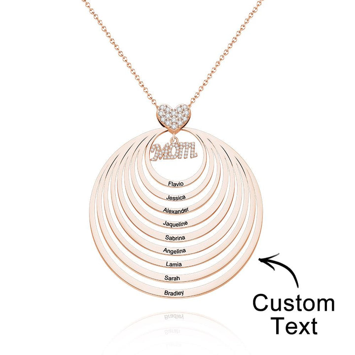 Custom Engraved Necklace Simple Circularity Family Gifts