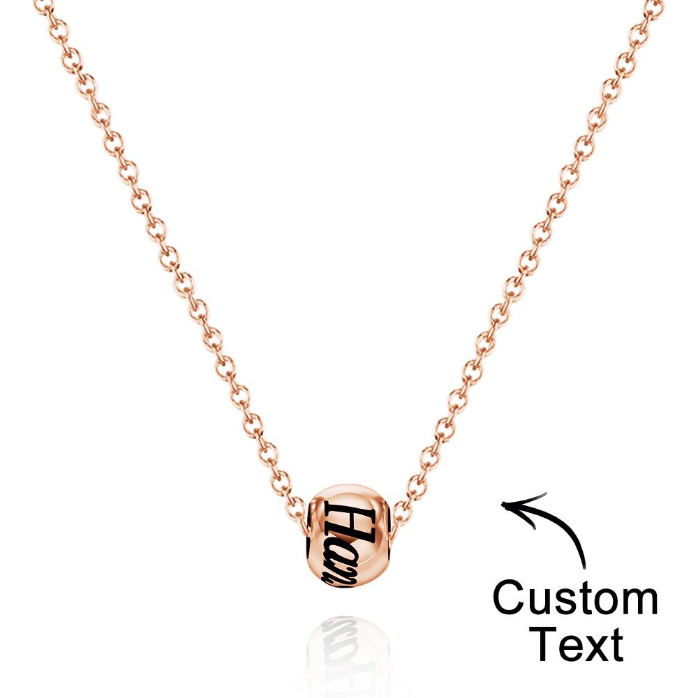 Custom Engraved Necklace Optional Bead Necklace Unique Gift