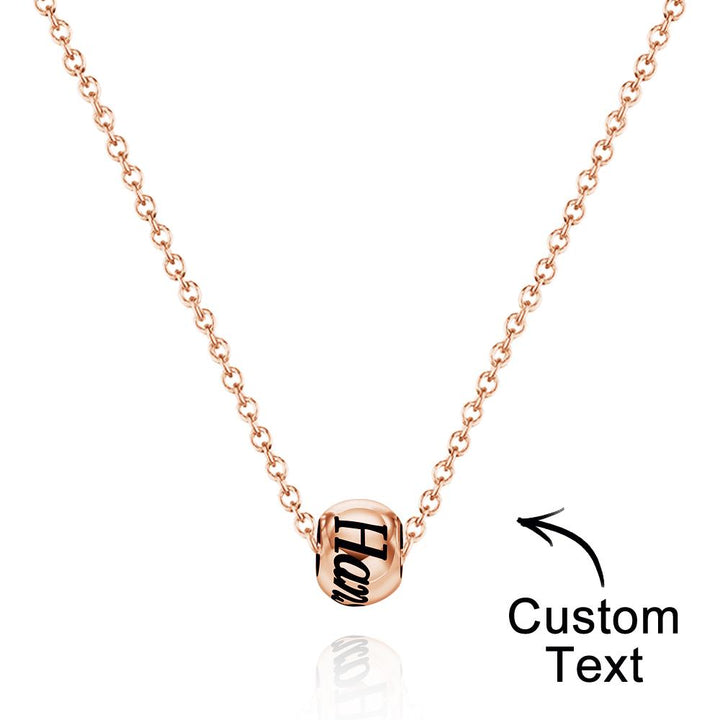 Custom Engraved Necklace Optional Bead Necklace Unique Gift