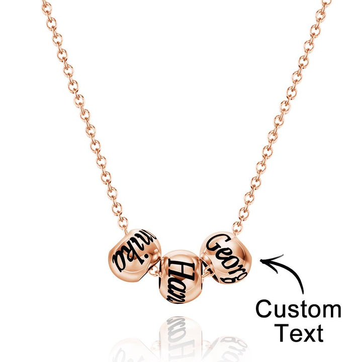 Custom Engraved Necklace Optional Bead Necklace Unique Gift