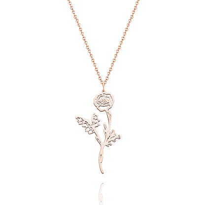 Personalized Combined Birth Flower Bouquet Necklace Bridesmaids' Gifts