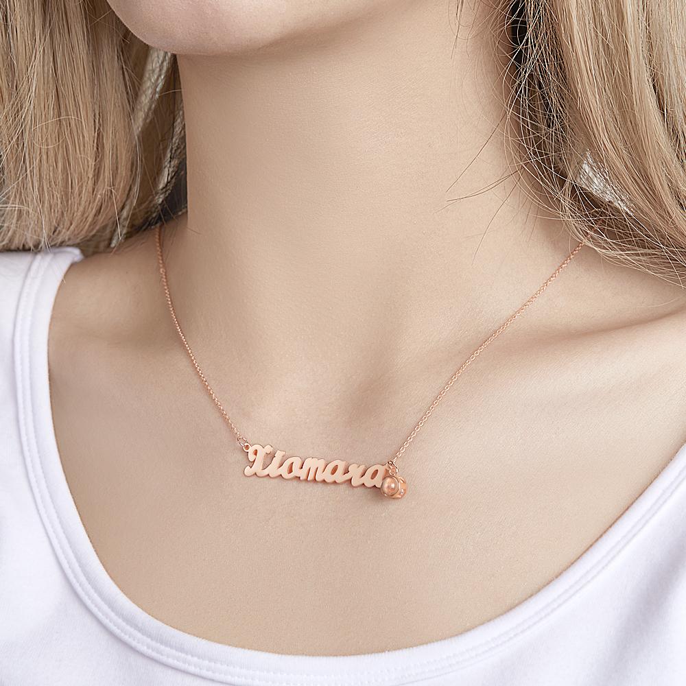 Custom Photo Projection Necklace Personalized Name Necklace Creative Gift for Women