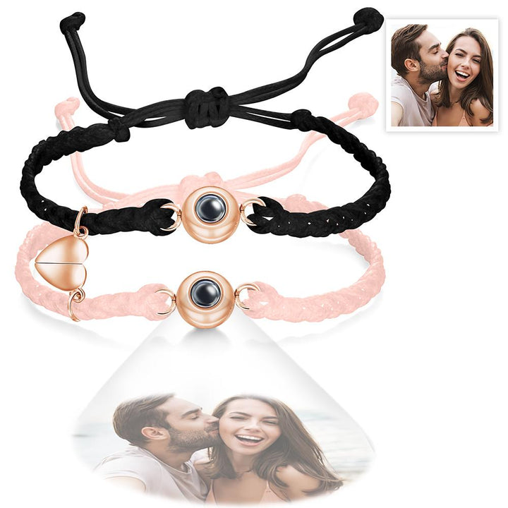 Custom Photo Projection Bracelet Woven Magnetic Bracelet Anniversary Gift