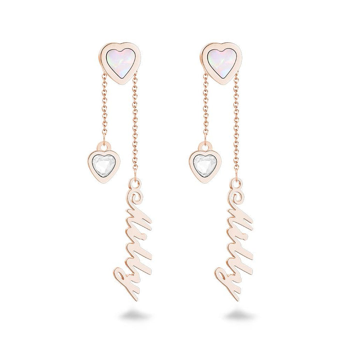 Custom Engraved Earrings Heart-shaped Name Earrings Unique Gift